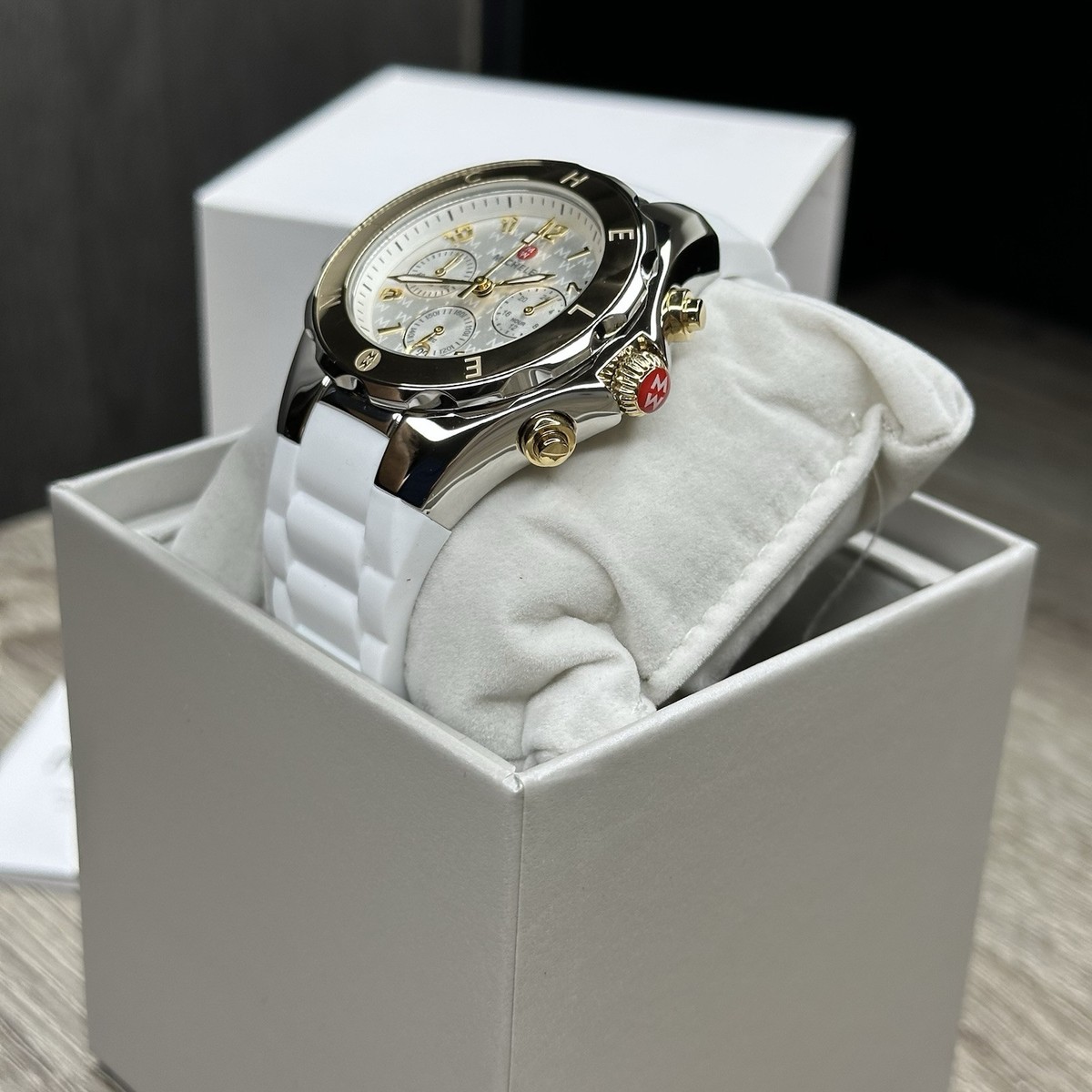 Michele Park Jelly Bean 腕時計　ホワイト Michele Jelly Bean Tahitian Women's Watch MWW12F000013 | WatchMaxx