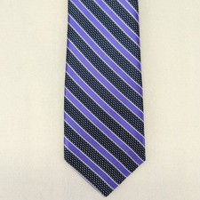 Daniel Cremieux Men's Tie Blue Striped 59.5" x 3.5" Handmade in the USA