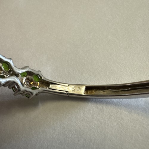 STUNNING Diopside & Zircon Gemstone Sterling Silver Bracelet Bangle Gemporia - Picture 7 of 10
