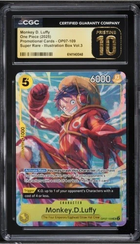 2025 One Piece Monkey D. Luffy OP07-109 Illustration Box Vol. 3 CGC 10 Pristine