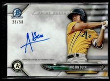 2018 Bowman Chrome Prime Signatures Austin Beck Auto 25/50 Oakland Athletics