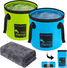 2 Pack Collapsible Bucket 5 Gallon Container Folding Water Bucket Portable Wash
