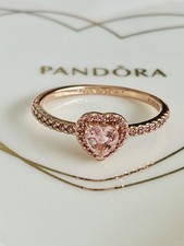 💝 PANDORA Rose Gold Pink Heart Ring Size 60 💖 Wonderful 🎁 