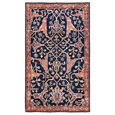 3'x5' Yale Blue Aryana Grade Bijar Garus Design Soft Wool Hand Knotted Rug 2372