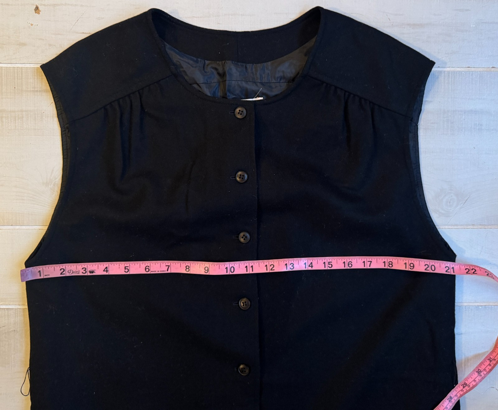 Pendleton woolen mills black button front dress s… - image 2