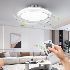 Image of Large LED Ceiling Fan 6 Speed with Lighting LED Light Adjustable Wind + Remote