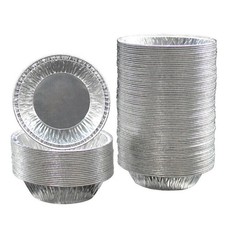 100Pcs Small Foil Pie Tart Pies Dishes Cases Tins Baking Patty Round Dish Set UK