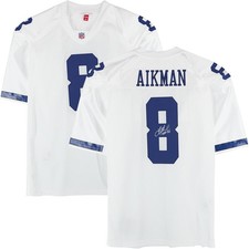 Troy Aikman Cowboys Signed Mitchell & Ness White Sleeves Authentic Jersey w/Insc