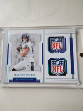 2018 Panini National Treasures - Rookie Hayden Hurst 1 of 1 dual NFL sheilds