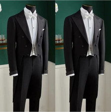 Mens Suits Business Workwear Tailcoat Hosting Wedding Tuxedo Groom Custom Made
