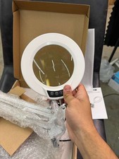 12X Magnifying Lamp with Clamp LED Light Dimmable 5 Color Modes Arm Glass Lens