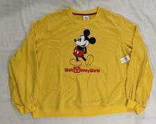 NEW Disney Mickey Mouse Pullover Yellow Sweatshirt for Adults Disneyland Size XL