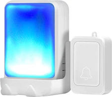Loud Flash Doorbell with 7 Colors of Bright Light and 4 Volumes, Wireless Doorbe