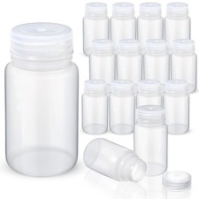 30 Piece 4 oz Clear HDPE Plastic Wide Mouth Reagent Sample Bottles Container