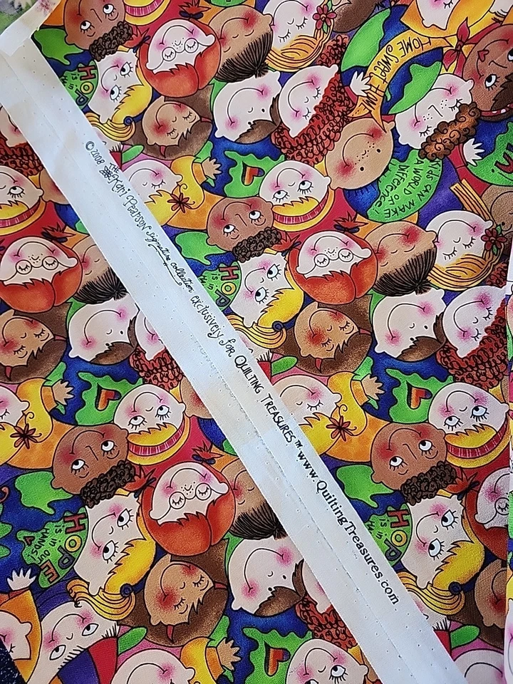 Kids GO Green 2008 Kari Pearson Quilting Treasures HOME SWEET HOME FABRIC YD - Image 2 of 4