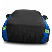 Car Cover Waterproof All Weather Fit Sedan Length Up to 177 inch Black-Blue