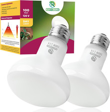 Reptile Heat Lamp Bulbs, Simulate Natural Sunlight Heat Light Bulb, 2 Pack 100W