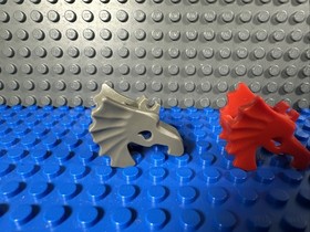 LEGO Part 6125 Lot Horse Battle Helmet Old Dark Gray & Red Vintage Castle Armor