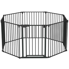 208'' Wide Baby Gate Playpen 8 Panel Adjustable Play Yard Metal Dog Gate W/ Door