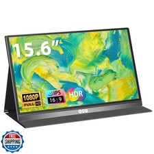QQH Portable Monitor, 15.6 Inch FHD 1080P USB C HDMI Alloy Travel Screen for
