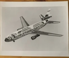 McDonnell Douglas DC-10-CF Cargo/Freighter B&W Cutaway Illustration