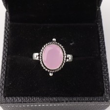 Pink Chalcedony Gemstone 925 Sterling Silver Ring Handmade Jewelry Ring For Gift