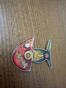 Brooch Pin: Fish -Yossi Steinberg. Hand Painted Acrylic Resin