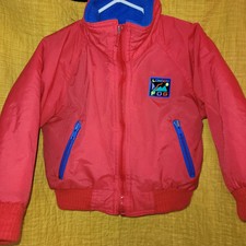 Vintage 90s Unisex Toddler London Fog Red and Blue Winter Coat Size 18 Months