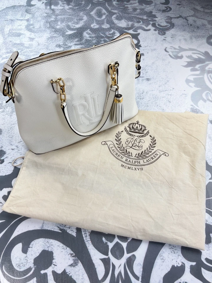 Sac Lauren Ralph Lauren femme cuir blanc - très bon état - Photo 1/4