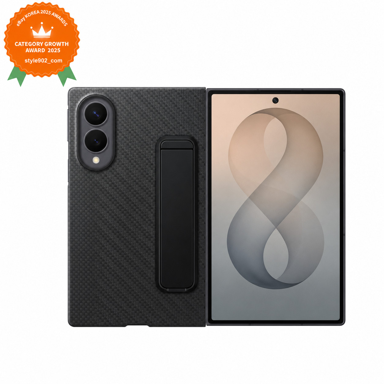 Custodia originale Samsung Galaxy Z Fold 8 in carbonio nera foto 3
