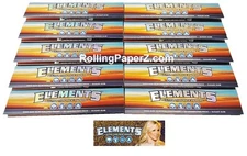 10 Packs ELEMENTS KING SIZE SLIM Thin Rice Cigarette Rolling Papers 32 Per Pack