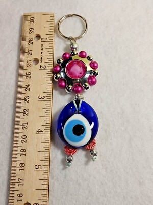 evil eye glass bead keychain/ purse charms various styles