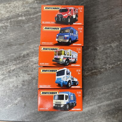 NEW Mattel Matchbox  Die-Cast Vehicles Lot Of 5 Play Car Models Work Trucks