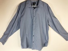 CALVIN KLEIN Mens Large Button Front Dress Shirt Blue