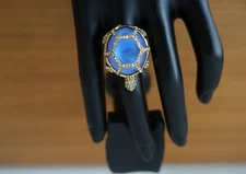 KATE SPADE NEW YORK GOLD PARADISE FOUND ROYAL BLUE TURTLE RING. SIZE 7, NWT