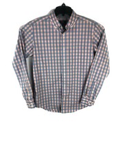 George Men's Long Sleeve Small Button up Blue Pink Check Shirt Casual Cotton A53