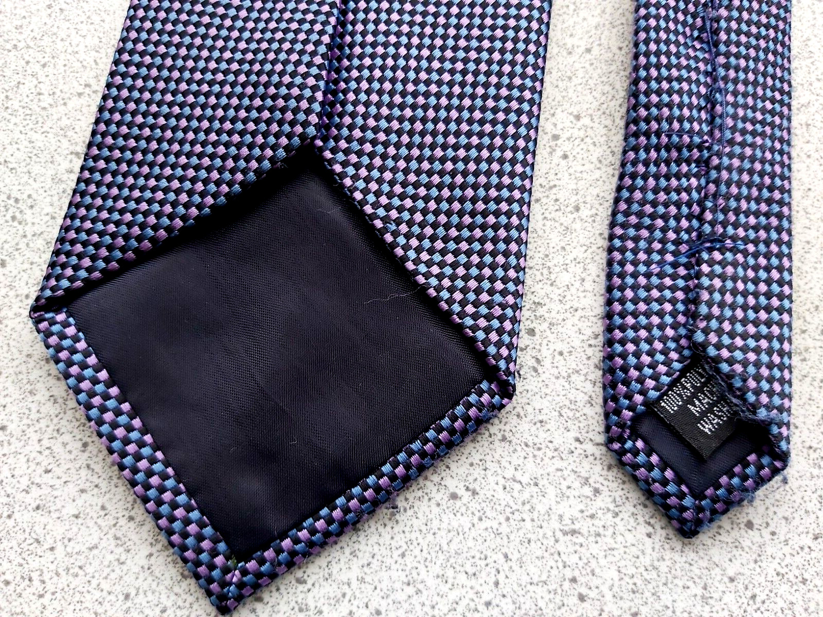 ZANTOS 100percent POLYESTER FORMAL TIE HAND FINISHED HIGHEST QUALITY CHECKED PATTERN image 5