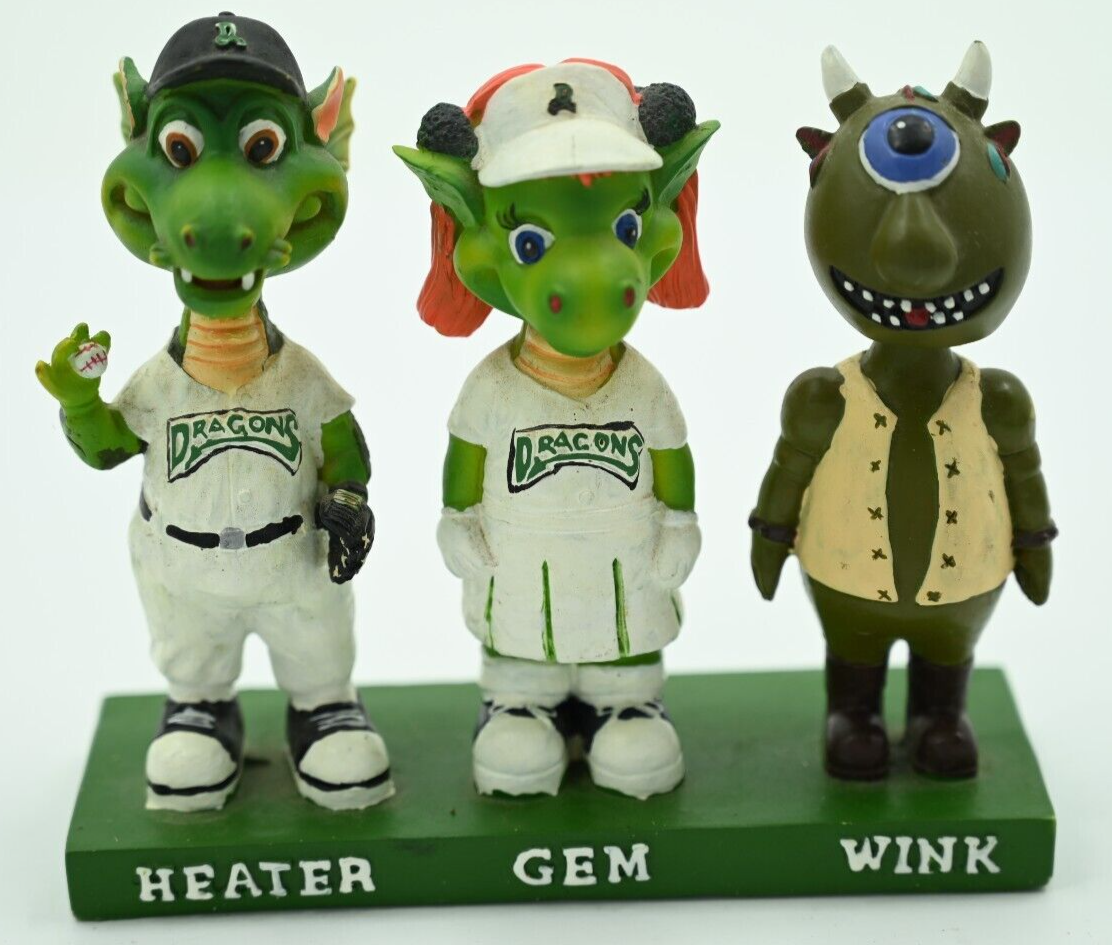 Rare Dayton Dragons Triple mascot Bobblehead Heater Gem Wink | eBay