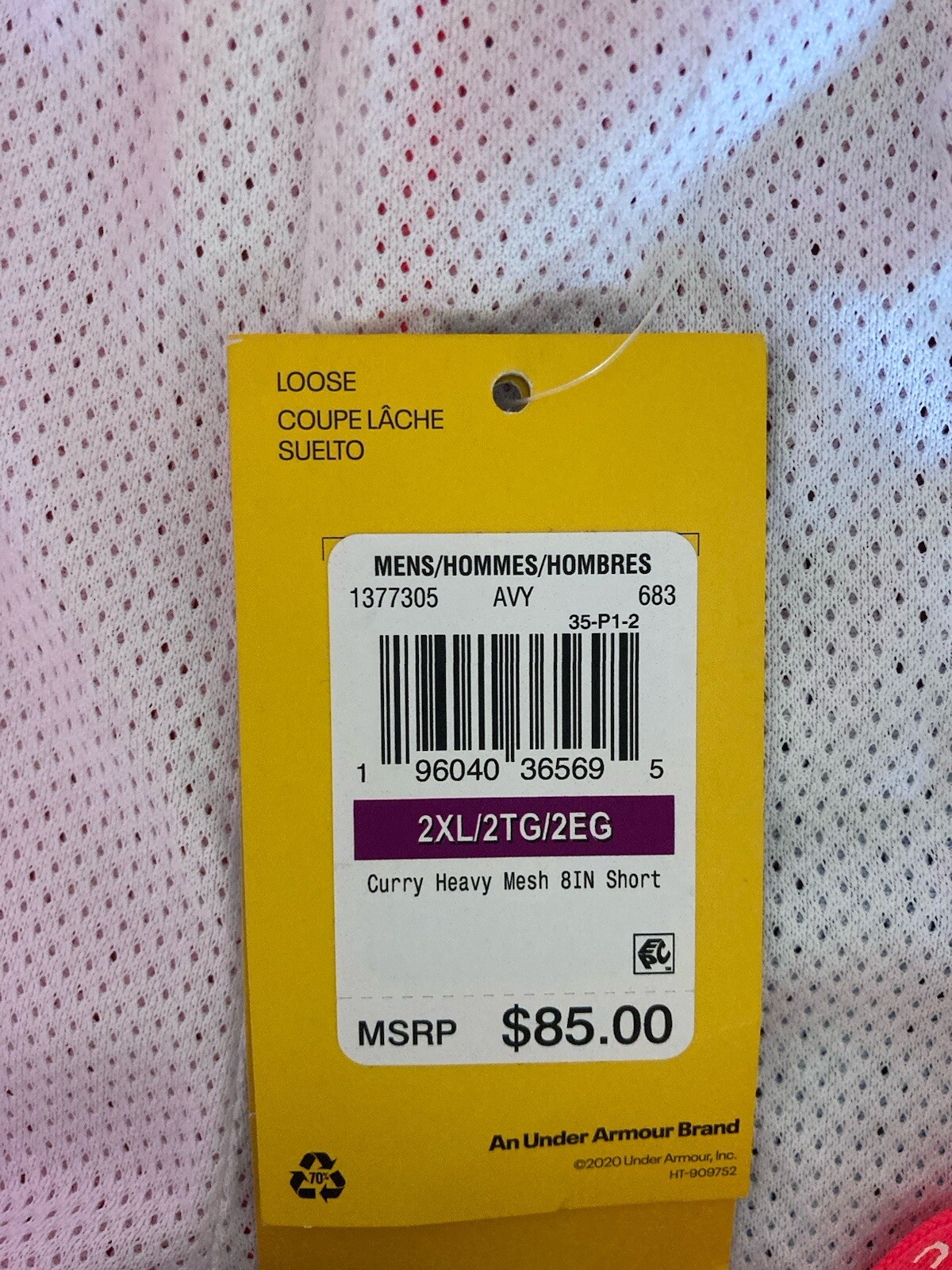 Steph Curry Heavyweight Mesh Basketball Shorts Men’s Sz 2XL Under Armour 8” $85 thumbnail 4