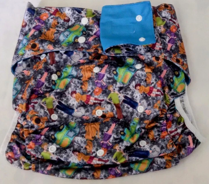 ABDL Adult Cloth Diaper Pocket. - Crinkle Cute Diaper - Scooby-Doo