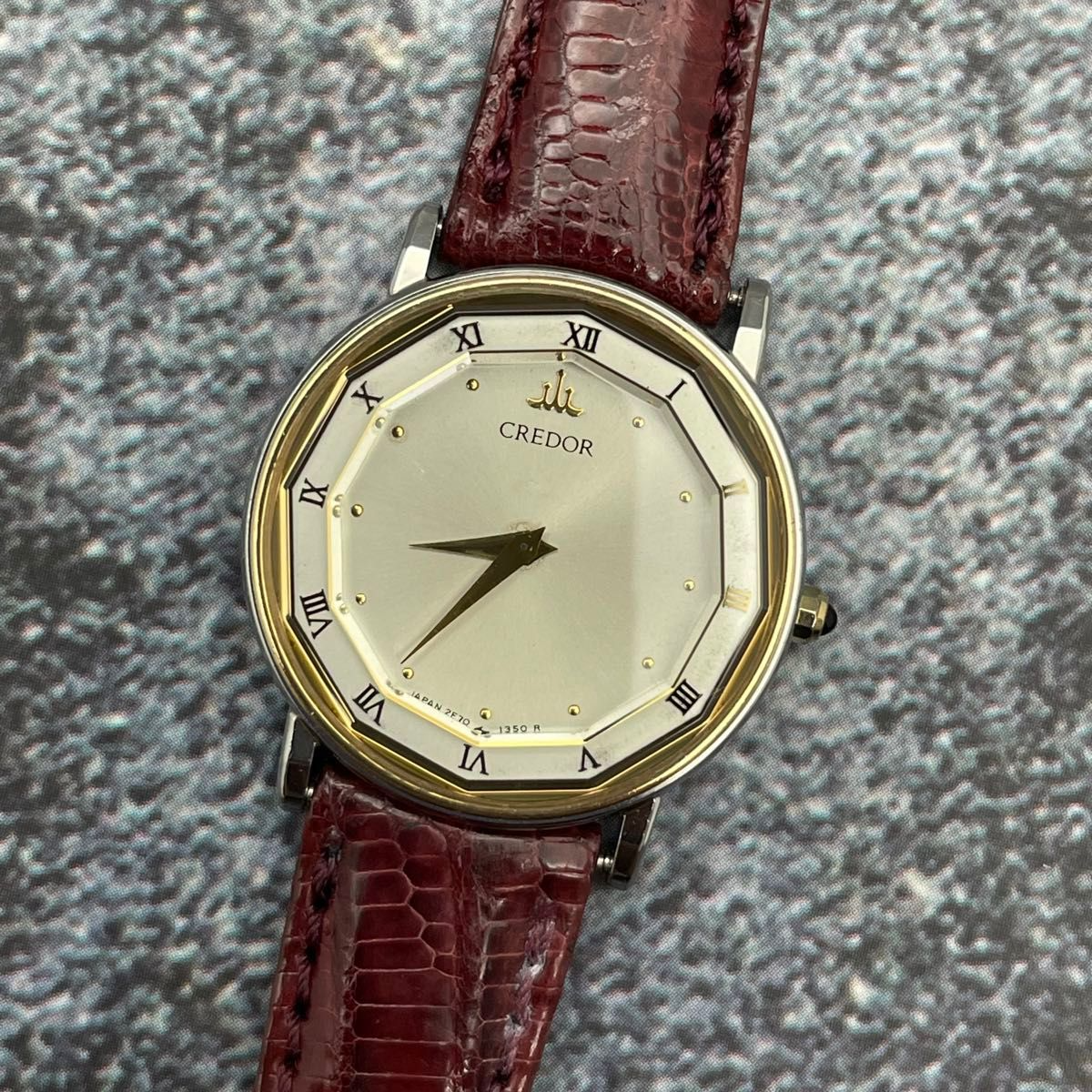 Vintage SEIKO CREDOR 2F70-0290 Quartz Silver Dial Round