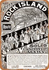 METAL SIGN - 1882 Rock Island Railroad Chicago - Vintage Look Reproduction