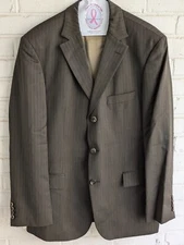 Hugo Boss Scorsese/Movie US 2 Piece Suit 40R/W35 Brown Pinstripes