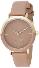 Nine West Women's Gold-Tone and Tan Strap Watch NW/2346GPTN