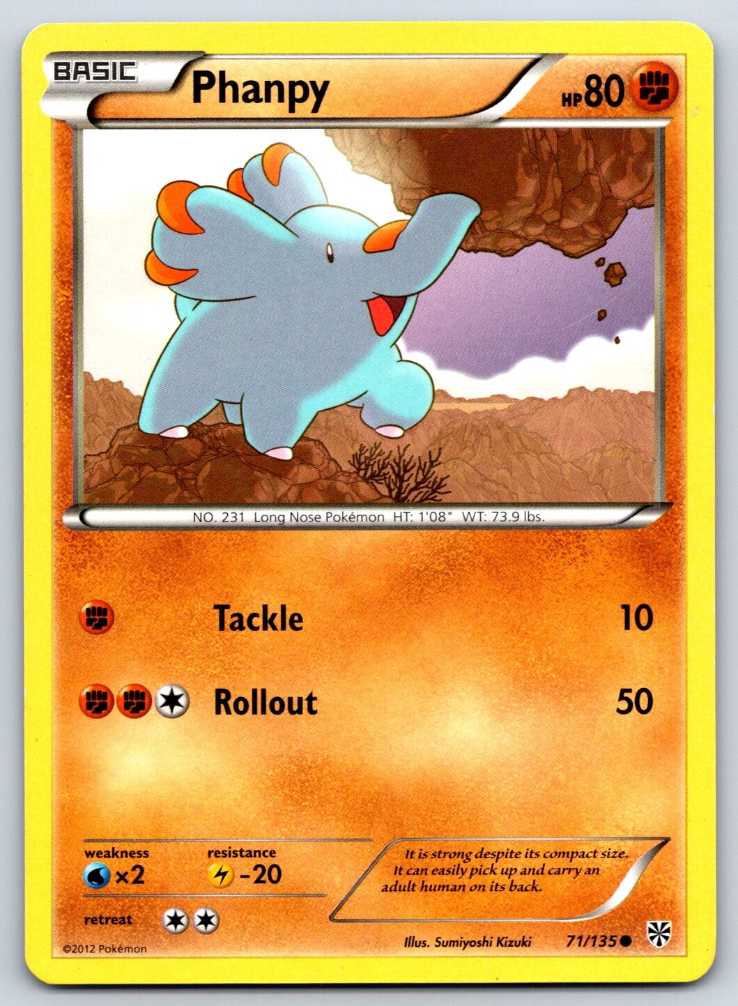 Phanpy - BW Plasma Storm 71/135 Sumiyoshi Kizuki Pokemon Card MP