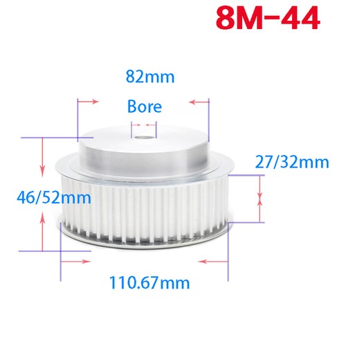 BF-type HTD8M 25mm / 30mm Timing Belt Pulley 12 - 72 Tooth for CNC Step Motor - Picture 36 of 49