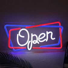 Open Neon Sign Dimmable USB LED Light Up Your Business with Retro Charm