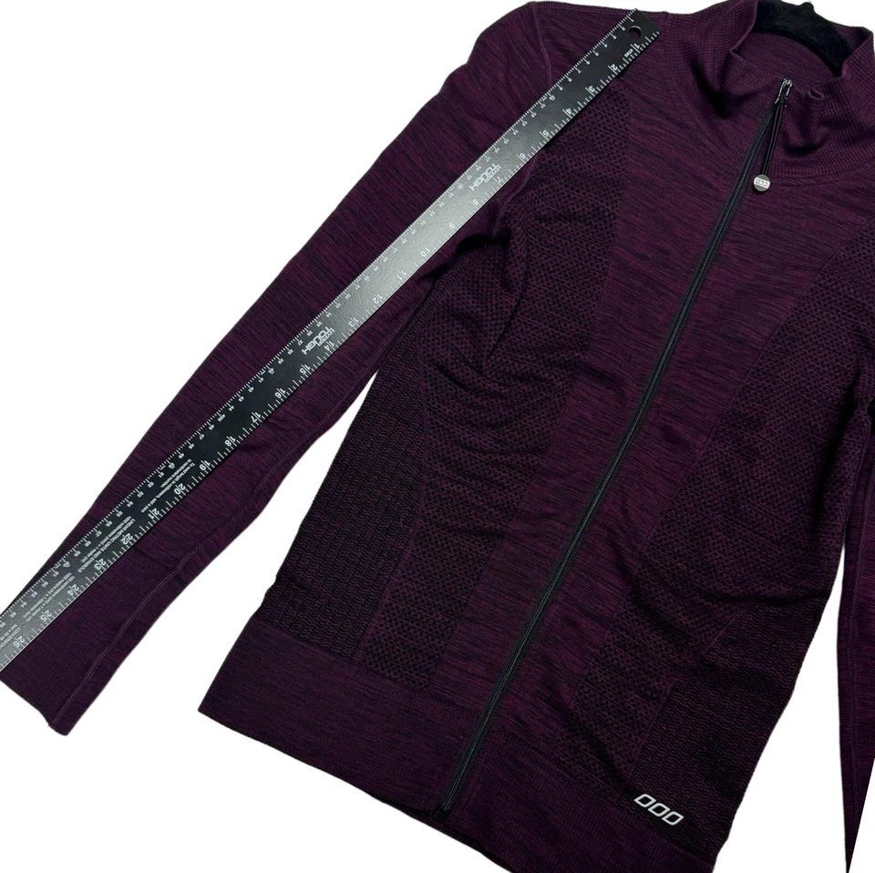 Jaqueta Lorna Jane Active Zip Thru Roxa Escura Manga Longa LJ Sem Costura XS - Imagem 4 de 4