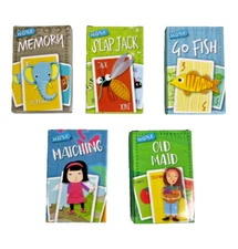 Hoyle 5 Kids Playing Card Games Go Fish Old Maid Matching Slap Jack & Memory