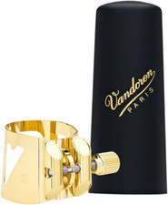 Vandoren Optimum Alto Sax Gold Plated Ligature  Plastic Cap - LC07P